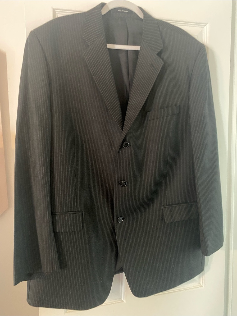 Calvin Klein Black Pinstripe Sport Coat Blazer